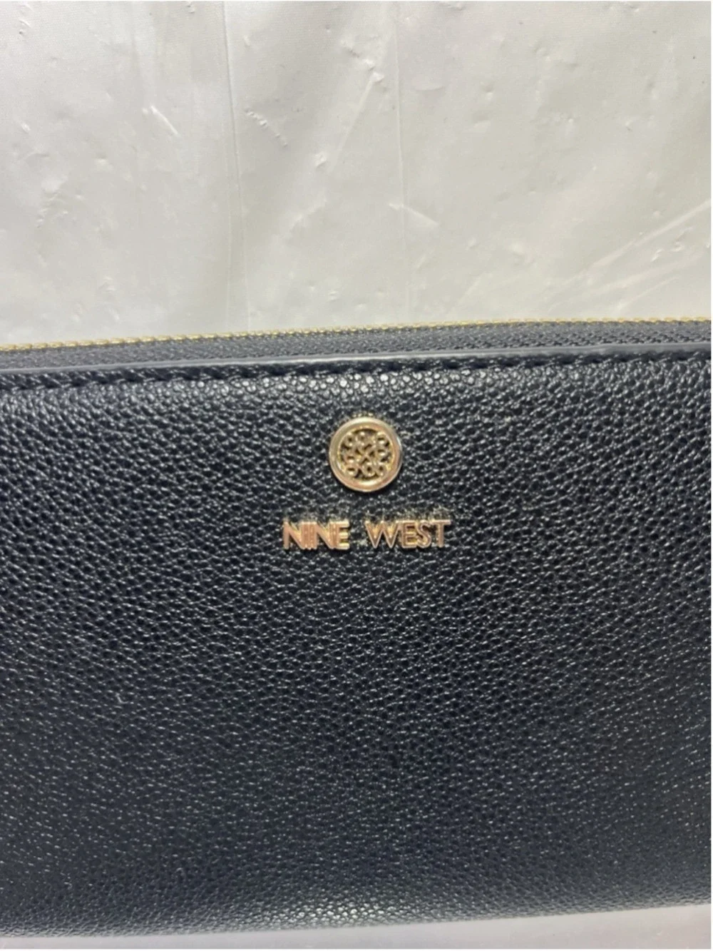 Nine West Zip Around Wallet black Wrist Strap